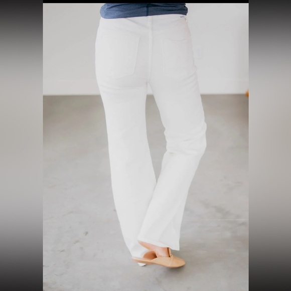 Risen Odette Wide Leg High Rise Jeans White Stretch Womens Size 13 - Picture 3 of 12